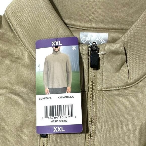 Callaway Men's Quarter Zip Pullover Tan Size XXL - Picture 9 of 12